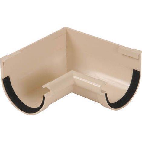 Angle intérieur à joint - Sable - pour gouttière PVC demi-ronde de 16 - Nicoll