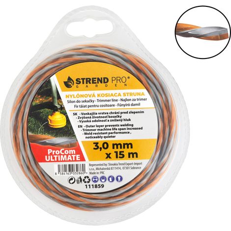 Trimmerfaden ProCom Ultimate 3,0 mm, L-15 m, Vierkantspirale
