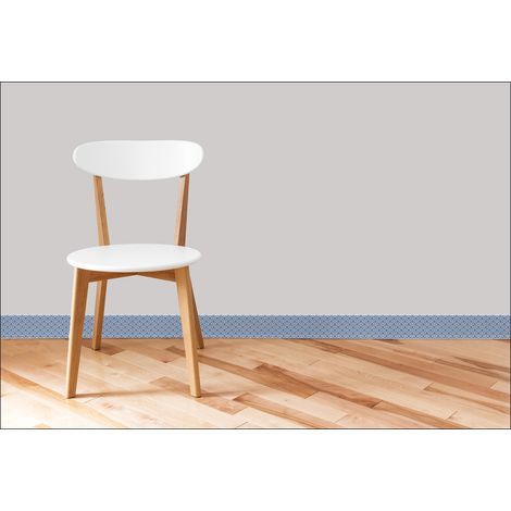 Adhésif autocollant décoratif 3 pièces, 10 cm x 60 cm, pour plinthe, écailles de poisson bleues. (1/3)
