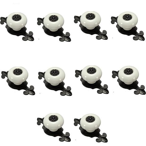 Sollbry 10 tiradores y pomos para cajones, tiradores de cerámica para puertas (blanco y negro) (1/4)