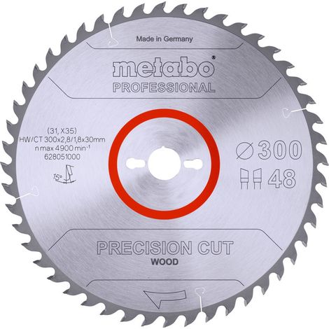 Metabo Sägeblatt precision cut wood - professional 300x2,8/1,8x30, Z48, Spanwinkel 15°, Wechselzahn (1/2)