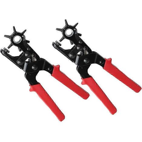 Outil à perforer le cuir, outil à œillets, perforateur rond multi-tailles à 6 trous, compatible avec les ceintures en cuir, les bracelets de montre et les chaînes de montre. (1/5)