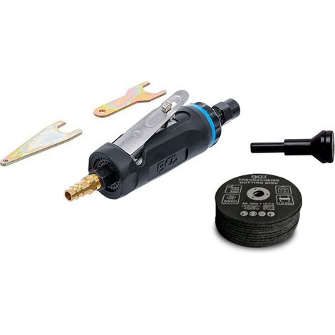Bgs Technic – Meuleuse pneumatique droite avec axe porte meules – 10 disques 75mm – Pression 6,2 bar – Régime 22 000 tr/min pour découpe précise (1/4)