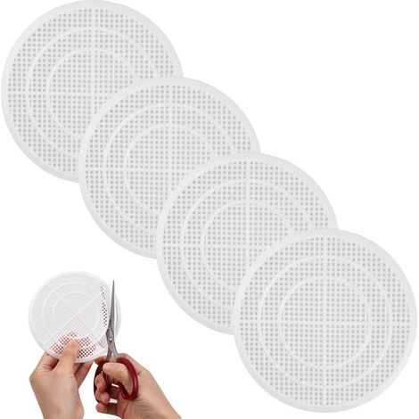 120mm 4 Pièces Filtre Cheveux Douche, Filtre Evier Cuisine en Plastique, Attrape Cheveux Douche Baignoire Ronde, Grille Douche Blanche Anti colmatage Protection de Drain pour Cuisine Baignoire (1/5)