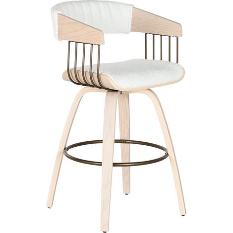 Taburete Madera Poliester 51,5X47,5X94,5 Blanco (1/5)