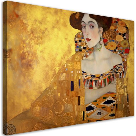 Tableau sur toile Portrait doré d'une femme - G. Klimt 100x70 (1/5)