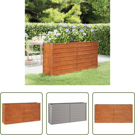 Cortenstahl - Hochbeet Rostig 160x40x77 cm Cortenstahl (1/5)