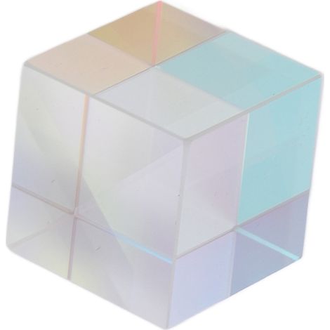 Cube prismatique en verre optique, dispersion des couleurs RVB, pare-soleil, prisme en X, cadeau d'anniversaire, 15 × 15 × 15 mm / 0,6 × 0,6 × 0,6 pouce (1/5)