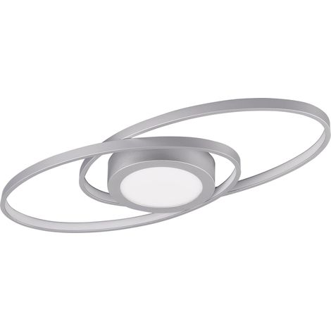 Plafonnier, incl. 1 x LED,SMD,28,0 Watt,3000K,3400 Lm. Corps: Métal, Titane L:57,0cm, L:23,0cm, H:4,0cm Réglable avec interrupteur,IP20 (1/5)