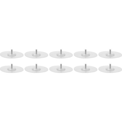 Lot de 10 disques adhésifs puissants en silicone imperméable, sans perçage, pour la fixation de poignées et crochets de vêtements. (1/5)