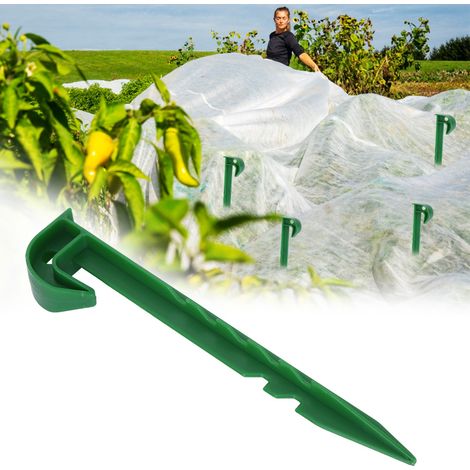 10 piquets de fixation en plastique pour filet d'ombrage et toile de paillage de jardin (1/5)