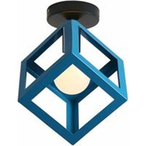 Industrielle Deckenleuchte, Käfig, Würfel, Quadrat, Metall, Eisen, Glänzend Retro, Pendelleuchte, E27 (1/4)