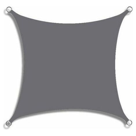 Quadratisches Sonnensegel 2 x 2 m, wasserabweisend, blockiert 95 % der UV-Strahlen, für Garten, Strand, Terrasse (Grau) (1/5)