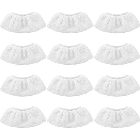 12 paños de limpieza de microfibra, accesorio para limpiadores a vapor, compatibles con la mayoría de los limpiadores a vapor, lavables y reutilizables. (1/4)