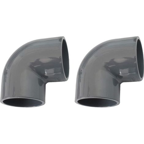 Lot de 2 Coudes 90° 50mm PVC Pression PN16 / Piscine et arrosage 5cm 50mm