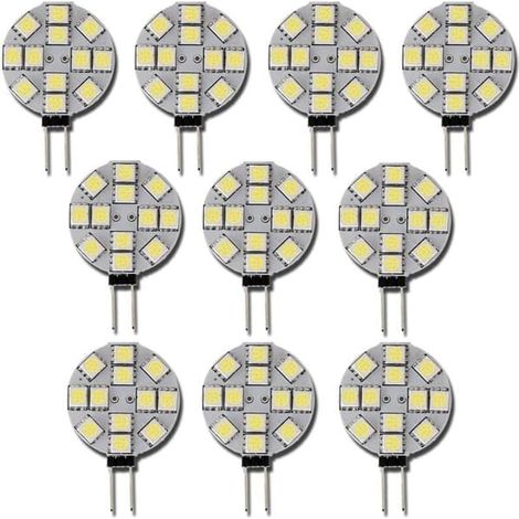10 ampoules LED G4, DC 12V, non dimmables, blanches, 6000K, 20W, adaptées aux lampes halogènes dans les cuisines, les camping-cars, les caravanes, les bateaux, etc. (1/5)
