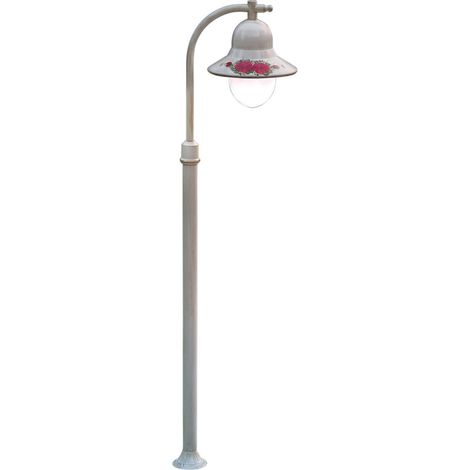 Palo Esterno Classico Imperia Metallo Ceramica Bianco Sfumato 1 Luce E27 (1/5)