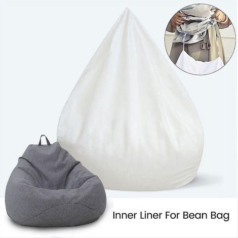 Nouvelle housse intérieure pour pouf Coer, grand modèle, facile à nettoyer, canapé, assise - 100 x 120 cm - blanc froid (1/5)