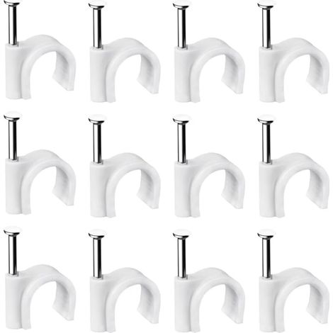 400 attaches murales en acier pour câbles - Spécifications variées - Robustes - Durables - Blanches - Rondes - 400 x 6 mm - Gestion des câbles (1/5)