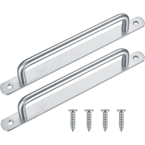 2-teiliger Schiebegriff aus Edelstahl, 225 mm, für Scheunentüren, Badezimmer, Küche. (1/5)