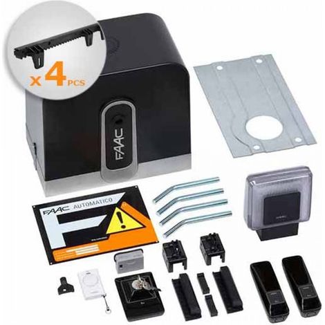 FAAC RAPID KIT 400kg Automazione Cancello Scorrevole Con 4 Mt Cremagliera Nylon