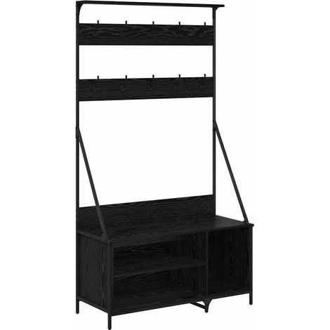 Porte-vêtements Chêne noir 100 x 41 x 184 cm Bois d'ingénierie