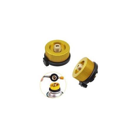 2 Pcs Adaptateur de Bouteille de Gaz de Camping Adaptateur Gaz Conversion Tête Adaptateur Connecteur De Buse Rechaud De Gaz Valve Adaptateur pour Bidon en Butane à Visser sur la (1/5)