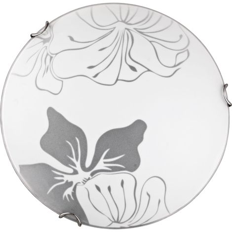 Plafonnier Candellux IRIS 30 cm verre blanc/gris E27 (1/2)