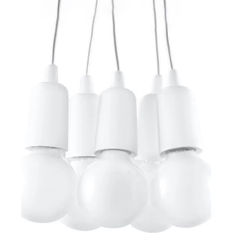 Lámpara colgante Tina blanco, 5 luces (1/5)