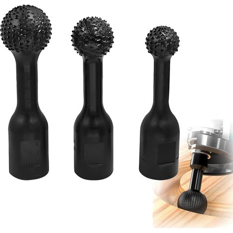 3 pezzi di frese rotanti a sfera con filettatura 5/8-11 per accessori per smerigliatrici angolari da 4 1/2 e 5 pollici, testa di rettifica a sfera, frese per lavorazione del legno per intaglio, molatu
