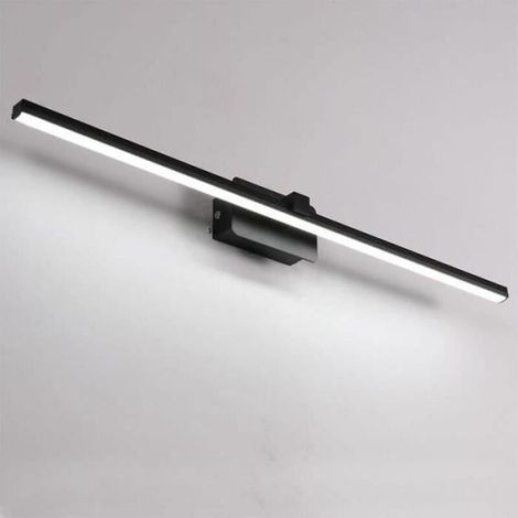 Bardusch - Applique Murale LED Miroir Imperméable à l\'eau Anti-brouillard - Noir - Aluminium - 40cm 8w - Lumière Chaude (1/4)