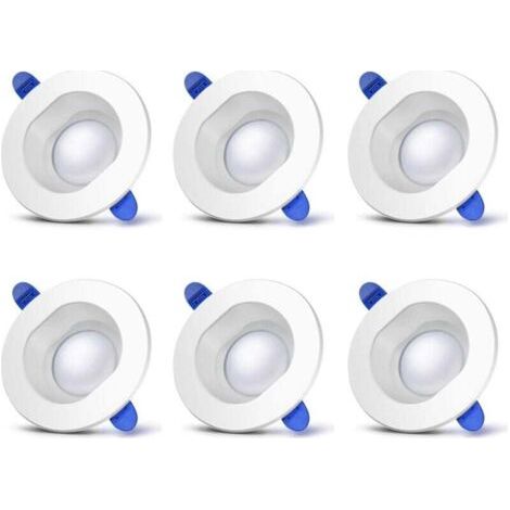 Set mit 6 LED-Einbaustrahlern 230 V – 7 W 500 lm 4000 K Neutralweiß IP44 – für Badezimmer, Wohnzimmer, Schlafzimmer, Küche, Büro, Flur