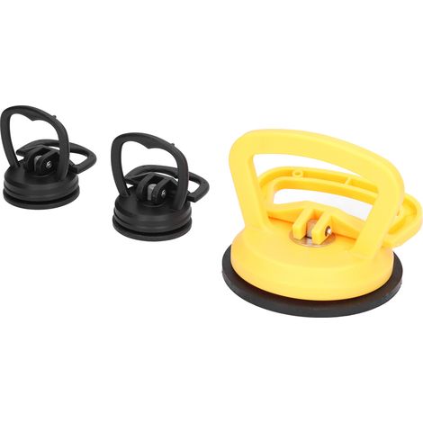 Lot de 3 ventouses en verre, robustes et munies d'une poignée, pour déplacer et réparer les carreaux de céramique et les rayures dues à l'enfoncement d'un téléphone portable ou d'une voiture. (1/5)