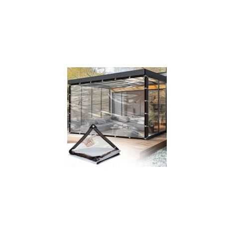 Lona transparente para exteriores - 2 x 4 m - Con ojales - Impermeable y resistente a las fugas - Crezuo
