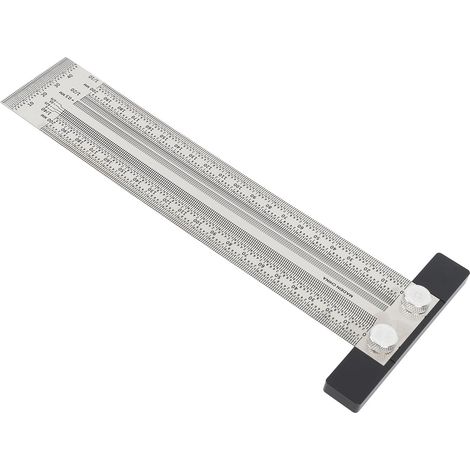Règle en T de traçage ultra-précise en acier inoxydable pour le travail du bois, outil de mesure de haute précision pour charpentier, 200 mm (1/5)