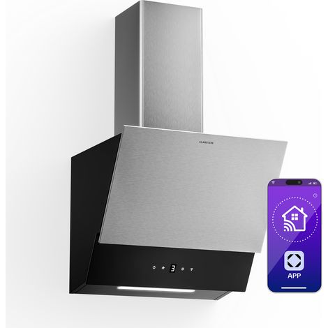 Klarstein Verosteel - Cappa aspirante Elegante, minimalista, potente Classe energetica A 624 m³/ora 45 cm
