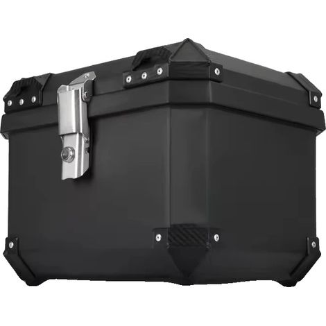 Baúl para motocicleta, impermeable, con sistema de liberación rápida, 45 litros, color negro mate. (1/2)