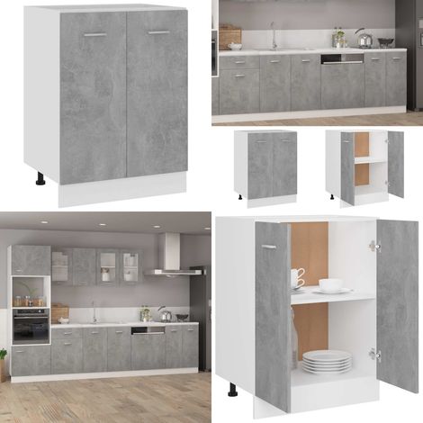 Unterschrank Betongrau 60x46x81,5 cm Holzwerkstoff - Küchenmöbel - Untertischschrank - Holzmöbel - Grau - Schranksystem - Home & Living (1/5)