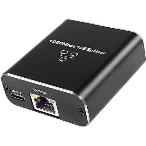Répartiteur Ethernet Gigabit 1 vers 2 ports 1000 Mbps RJ45 LAN pour ordinateur, hub, commutateur, routeur et TV numérique (FDQ) (1/5)