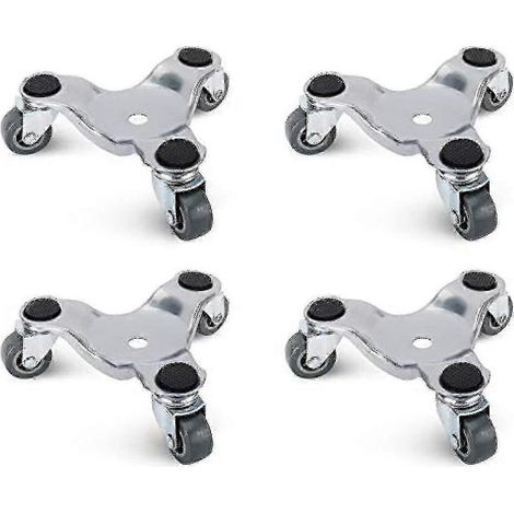 4 Pack 6 Inch Steel Tri-dolly Set For Moving Furniture And Appliances 220lbs Load Capacity (1/4)