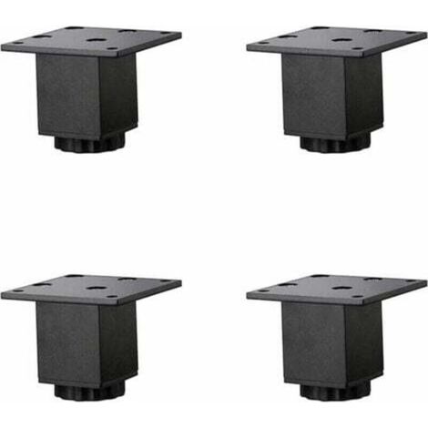 [NIEMALS VERWENDET] Stück (5 cm/2 Zoll) höhenverstellbare Möbelfüße aus Aluminiumlegierung, Couchtisch-/Sofabeine, Badezimmer-/Waschtischunterschrankbeine, 5-40 cm, Mattschwarz, mit Schrauben