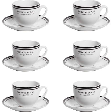 Table Passion - Tasse avec soucoupe Bistrot 22 cl (lot de 6)