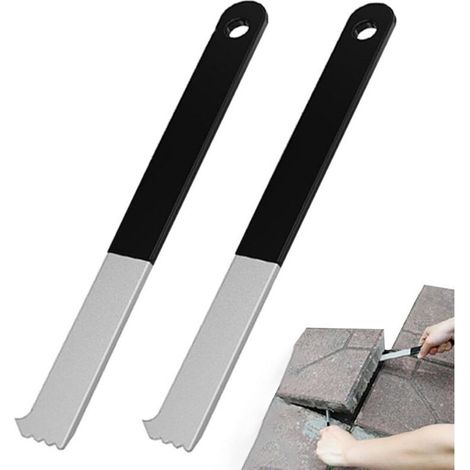 Lot de 2 extracteurs de pavés, outil de traction de pavé avec grattoir à joint denté, extracteur de briques de pavage de 22,9 x 2,5 x 0,4 cm pour jardin