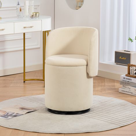 Fauteuil rembourré pivotant 360° maquillage avec rangement, siège doux multifonction chambre salle à manger