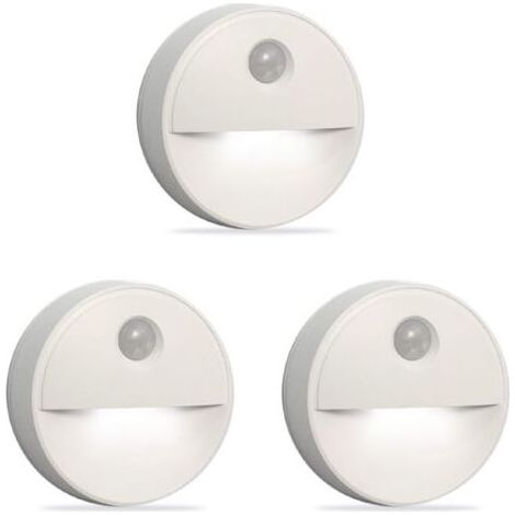 Veilleuse LED sans fil 3 pièces avec détecteur de mouvement \u200b\u200bLumière douce pour dormir Angle de détection de 120° Installation auto adhésive (1/5)