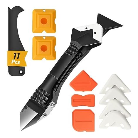 11-piece set for smoothing joints, perfect joints thanks to very straight edges, silicone seal remover, ideal for sealants such as acrylic silicone (1/5)