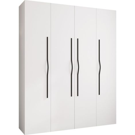 Armoire Hartford 564, Blanc, 246x200x42cm, Portes d'armoire: Avec des charnières, Nombre d'étagères: 0 (1/5)