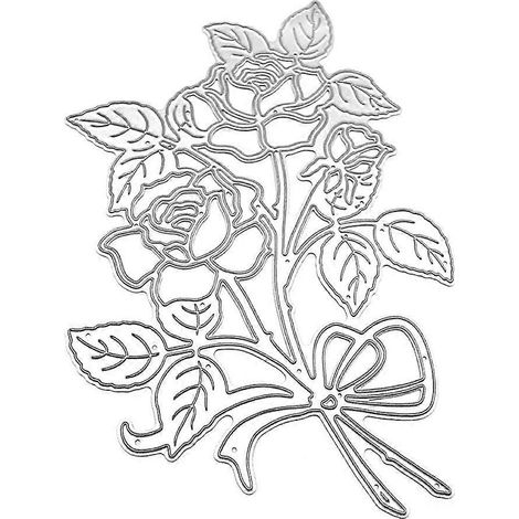 Stanzform und Prägeschablone aus Kohlenstoffstahl mit Rosenmotiv für DI