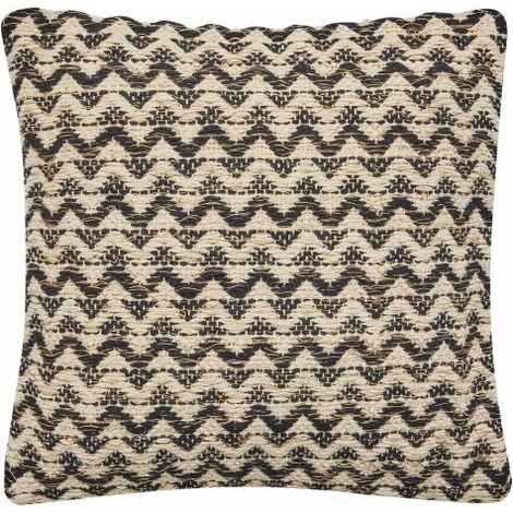 Coussin déhoussable 40 x 40 cm – Coton/Polyester avec fil métallisé Loumeo Noir (1/3)
