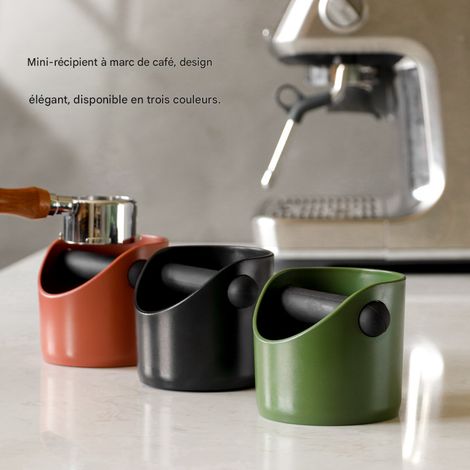 Boîte à marc de café noire en plastique ABS, mini réceptacle circulaire pour marc, spécialement conçue pour machines à café semi-automatiques, pratique et durable (1/5)